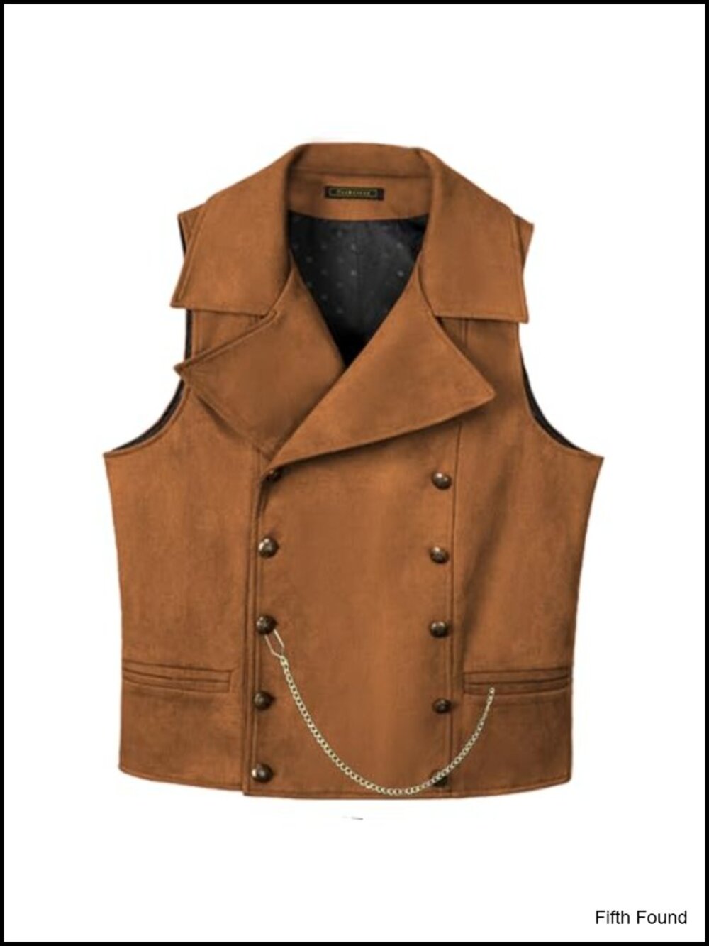 Mens Suede Double Breasted Vest Classic Groomsmen Wedding Waistcoat
